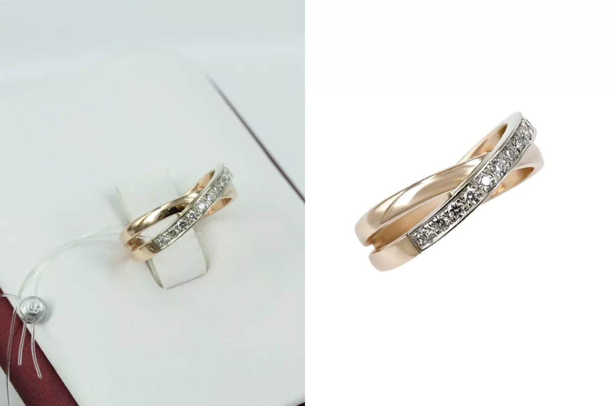 Обтравка и ретушь ювелирного изделия Образец до/после - обтравка и ретушь кольца