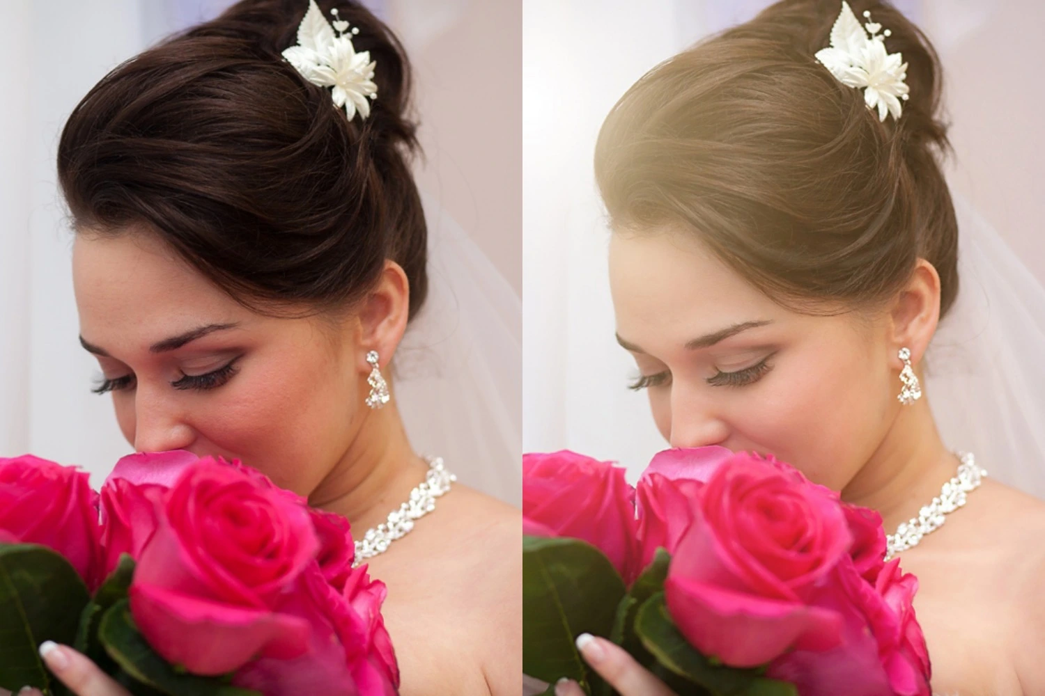 Ретушь и цветокоррекция Пример обработки свадебного портрета в фотошопе