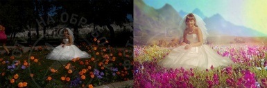 Стилизация фото: девушка в цветах